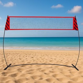 Volleyball Net 12FT, Adjustable Height Practice Net, Portable Freestanding Training System for Backyard, Beach, or Indoor, Serving, Hitting Drills Games