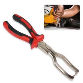 Carbon Steel Electrical Connector Disconnect Pliers, Automotive Hose Fuel Line Clip Removal Pliers, Universal Car Petrol Clip Pipe Pliers Removal Tool for Release Long Spark Plug (Red)