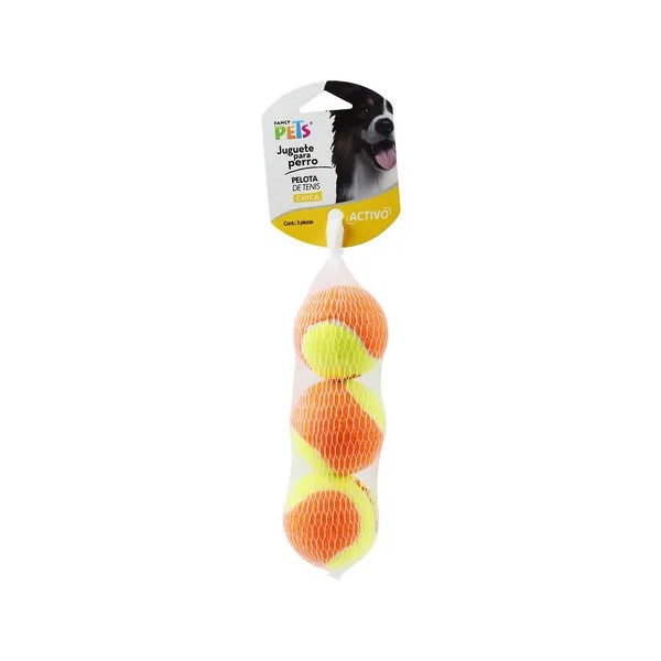 Pelotas Tenis Bicolor Chicas 3pza 2 Diamet Perro Fancy Pets