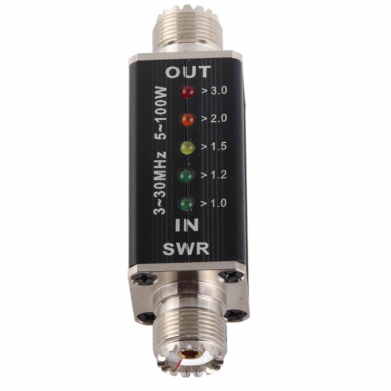 Standing Wave Meter, 3-30MHz Frequency, 5-100W Power, LED Display, M
