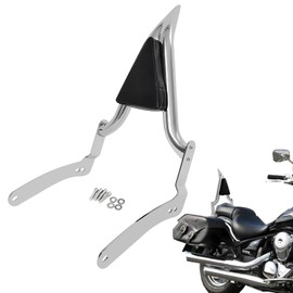 Motorcycle Backrest Sissy Bar Passenger Back Rest Pad Compatible for Kawasaki Vulcan 900 Classic LT SE Custom, Vulcan 2000 1996-up (20" Height, Chrome)