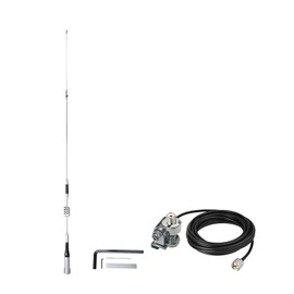 QYT SG7200 Dual Band Vehicle Mobile Ham Radio Antenna,144-148MHz/430-440MHz for QYT-8900,QYT-980 Plus | Car Truck Two Way Radio Antenna with Lip Mount,PL259 Male Connector & 16.4ft RG58 Cable