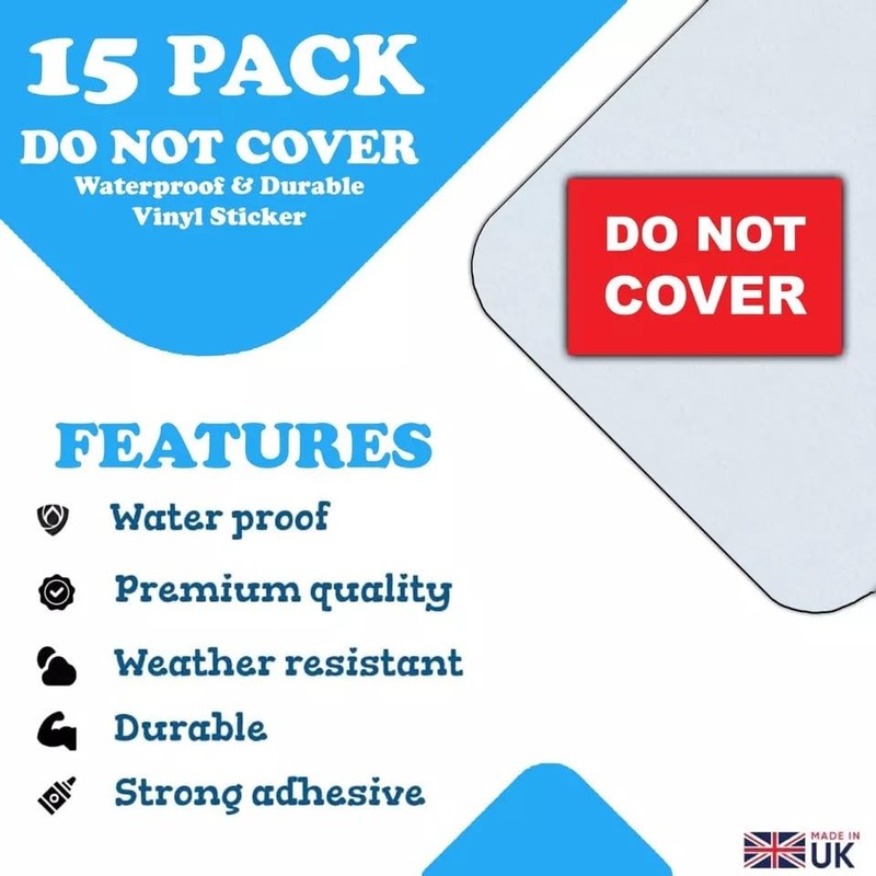 15-Pack - Do Not COVER Vinyl Stickers - Labels -