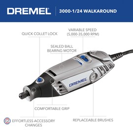 Dremel 3000-DR-RC 120V 1.2 Amp Variable Speed Corded Rotary Tool Kit (RECONDITIONED)