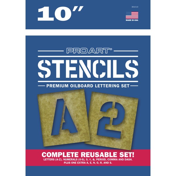 PRO ART Painting Stencil Set, 10-Inch