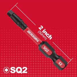 GEINXURN Impact Tough #2 Square 2 in. Insert Driver Bits,30Pack SQ2 Screwdriver Bits Set 2”Long Impact Bit,Bulk