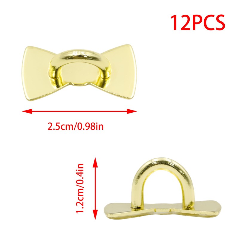 YUYUDEHM 12 Pcs Gold Phone Charm Hook, Bow Tie Cell