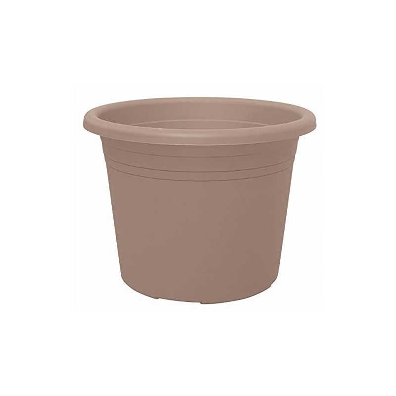 Geli Large Drip Cylindro Round Plastic Plant Pot, Taupe 40,