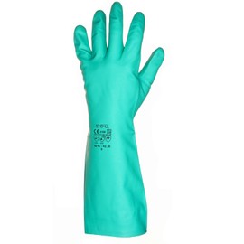 3Kamido Professional Long Rubber Nitrile Gloves for Kitchen, Bathroom, Laboratory, Industry, Cleaning, Best Protection Against Germs, Petrol and Household Chemicals (1 Pair, 9 Inches)