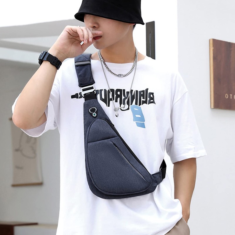 Sling Bag Slim Waterproof Shoulder Backpack For Travel Hiking Anti-Thief