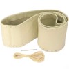 Steering Wheel Cover Genuine Leather for Lacing Steering Wheel Protector (37-39 cm, Cream/Beige)