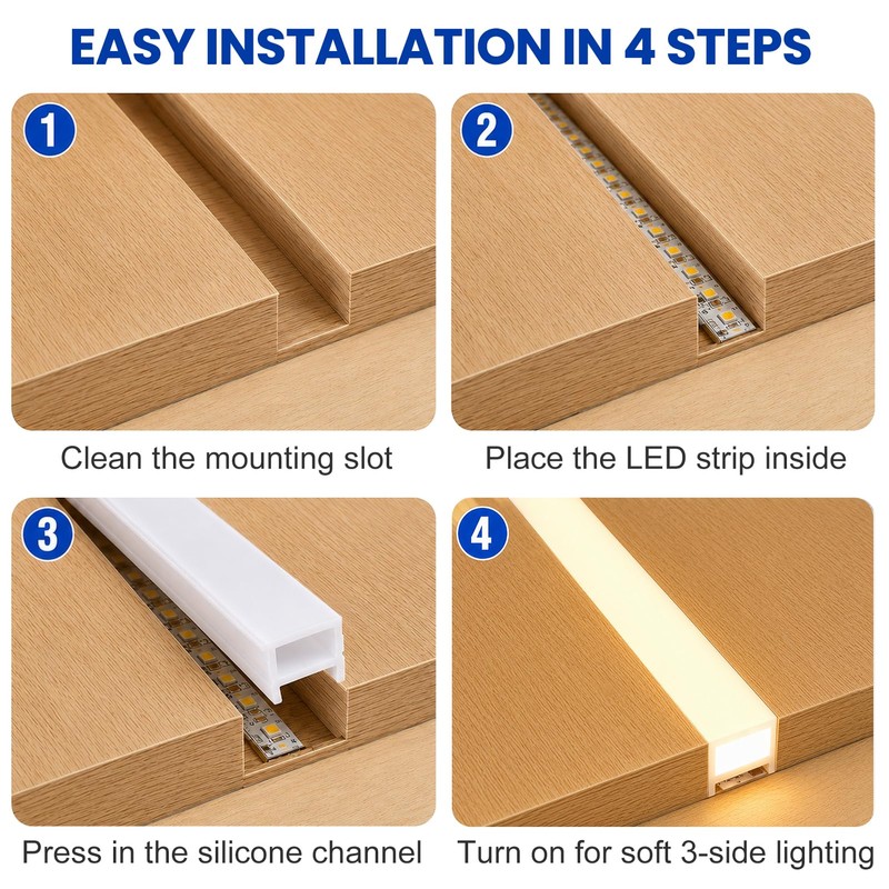 Silicone LED Channel System, 16.4FT Flexible LED Strip Light Cover,