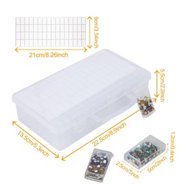 Diamond Painting Storage Box - 64 Compartments Plastic Box 5D Diamond Painting Accessories Boxes DIY Craft Accessories for Jewellery and Nail Art with Stickers