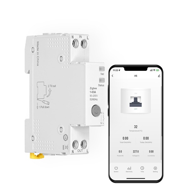MOES Smart Zigbee Timer DIN Rail 1P+N 16A 25A 40A