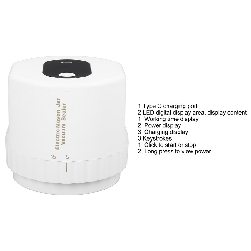 Electric Jar Vacuum Sealer Kit Automatic USB Rechargeable Canning Jars