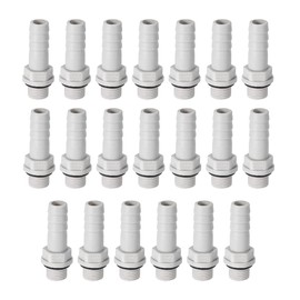 sourcing map Pack of 20 PVC Hose Connectors 8 mm or 5/16 Inch with Barbed x 1/8 Inch G Plug Pipe Hose Nozzle Water Connection Extension