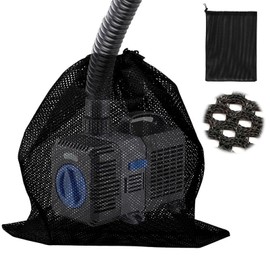 Pond Filter Pump Barrier Bag, 1 Pcs Pump Filter Mesh Bag with Drawstring, Pond Pump and Filter Kit Bag, Pond Pump Accessories（31 * 41cm, Black）