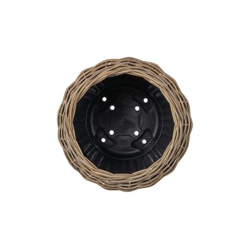Rattan Kobo Indoor Outdoor Planter Basket with Plastic Pot Medium