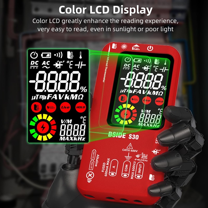 BSIDE S30 Smart Digital Multimeter Infrared Thermometer High Voltage Diode
