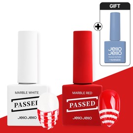 Jello Jello national examination drawing marble gel red white 2-piece set / 젤로젤로 국가고시 드로잉 마블젤 레드 화이트 2종 세트