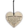 Red Ocean A Whisper From Heaven Wooden Hanging Heart Memorial