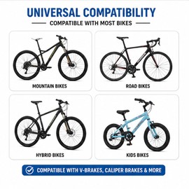 Bicycle Brake Cable Set for Mountain and Road Bikes, Front and Rear Replacement Wire Kit with End Caps, 4 Pack