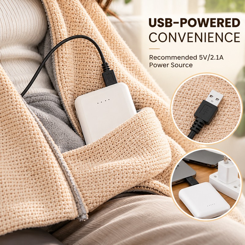 USB Heated Blanket Shawl for Home and Office – 3