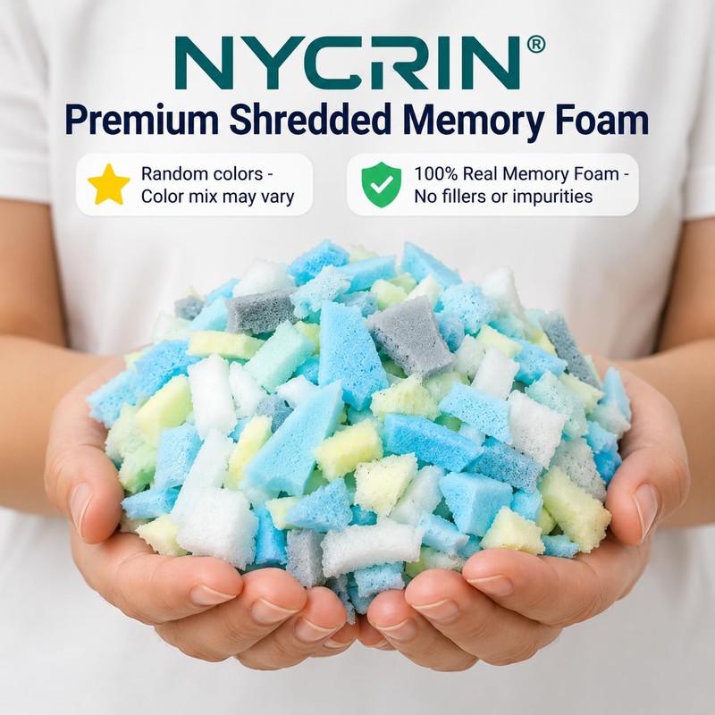 10lbs Shredded Memory Foam Filler for Pillows, Bean Bags &