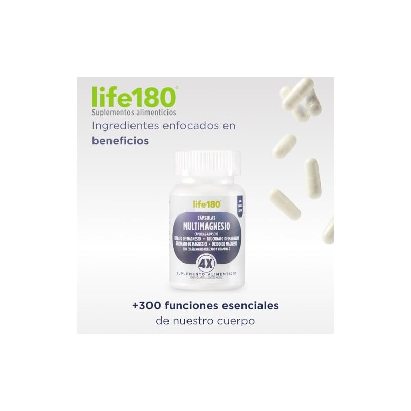 Life180 Multi Magnesio 4 fuentes con 60 Cápsulas