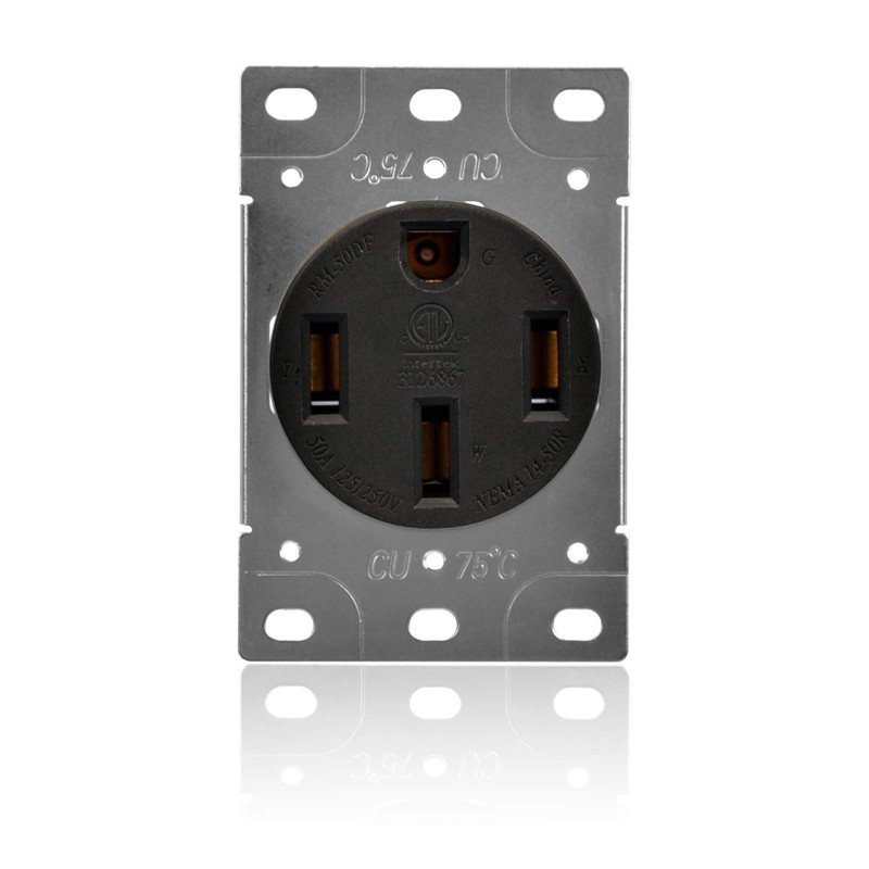 RVMATE NEMA 14-50R Outlet, 50 Amp Receptacle, 125/250 Volt, 3