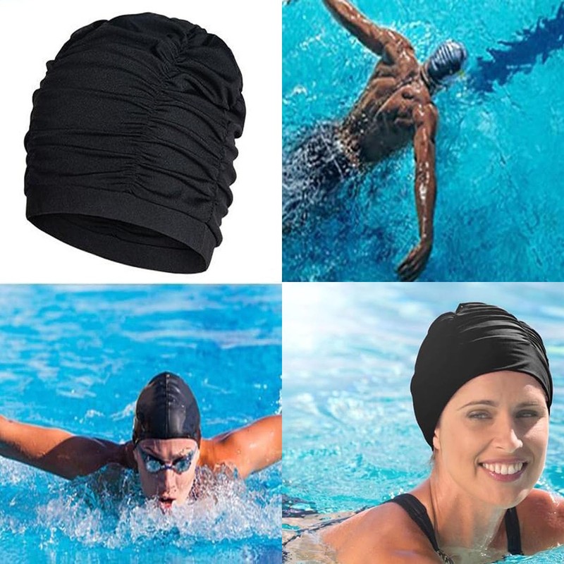 HUIKKJP Women's Swim Cap Large Capacity Swim Cap Tighten Loose