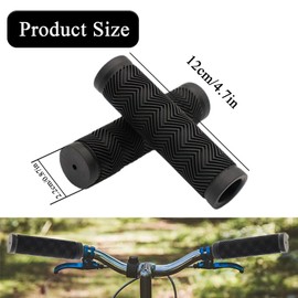 hzkais 2 Pairs Bike Handlebar Grips, Bicycle Handlebar, Non-Slip Soft Rubber Cycling Grips, 120 mm Road Mountain Bicycle Grip, 22 mm Inner Diameter, Black, Water Ripple