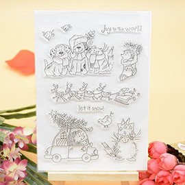 WooYangFun Joyful Home 1pc Joy to the World Rubber Clear Stamp for Card Making Decoration and Scrapbooking