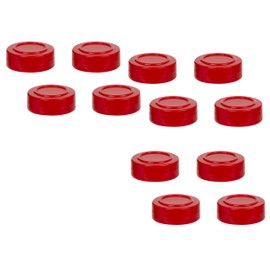 Mini Mason Jar Storage Lid Pack - Set of 12 Red Polypropylene Plastic Lids, 48mm BPA-Free for Jars, Made in USA (Not a Spice Lid), Non-Rusting