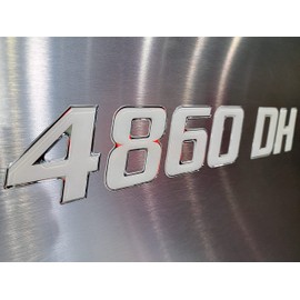 Boat & Jetski Registration Numbers - Domed/Raised Decal (16 pcs) White Center & Chrome Outline/Sport Series Font Style