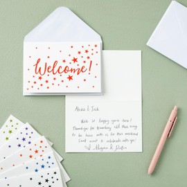 Best Paper Greetings 36 Pack Bulk Welcome Cards with Envelopes for Guests, Employees, Business, Star Pattern Design - Blank Interior - 4x6 In Welcome Notes