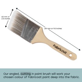 60mm / 2.5 inch Fabricoat Paintbrush – Angled Cutting In Paint Brush - Firm Bristled Brush With Wooden Handle - Use To Apply Fabricoat Fabric Paint