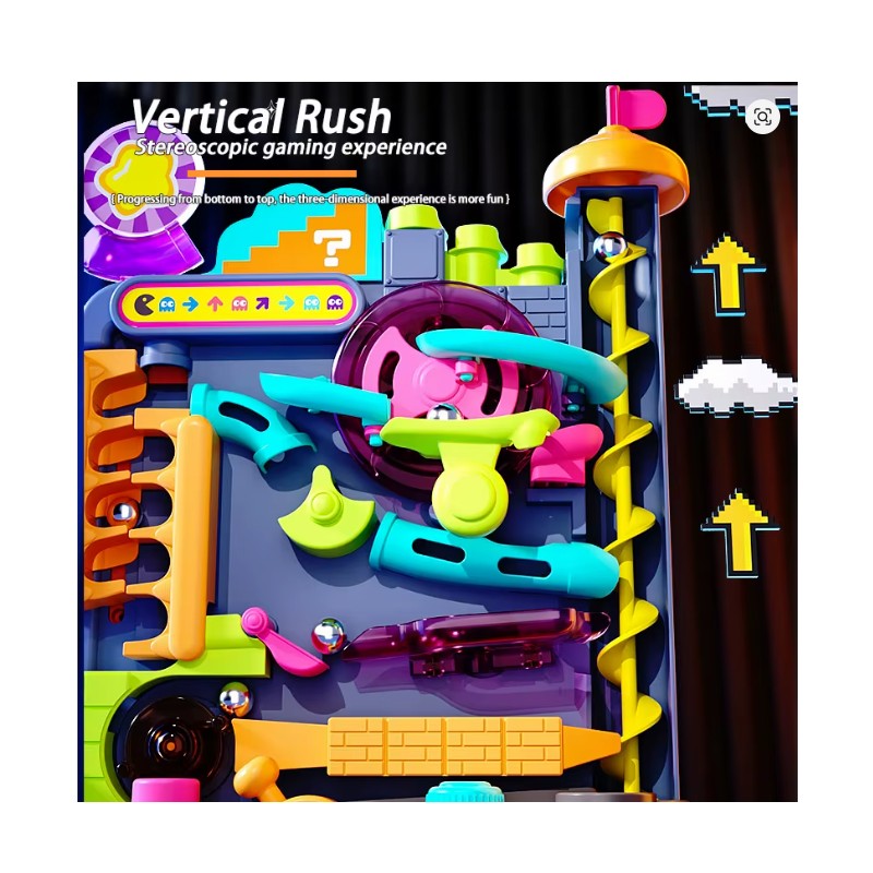 Toolzia Montessori Multi-Layer Rolling Ball Track Toy