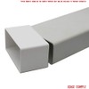 Kair Rectangular Straight Connector 100mm x 54mm Flat Pipe Joint