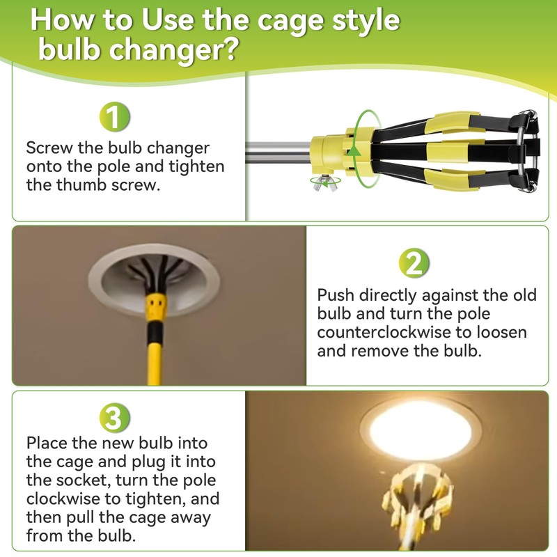 Dreyoo 2 Piece Set Light Bulb Changer, Standard Incandescent Bulb