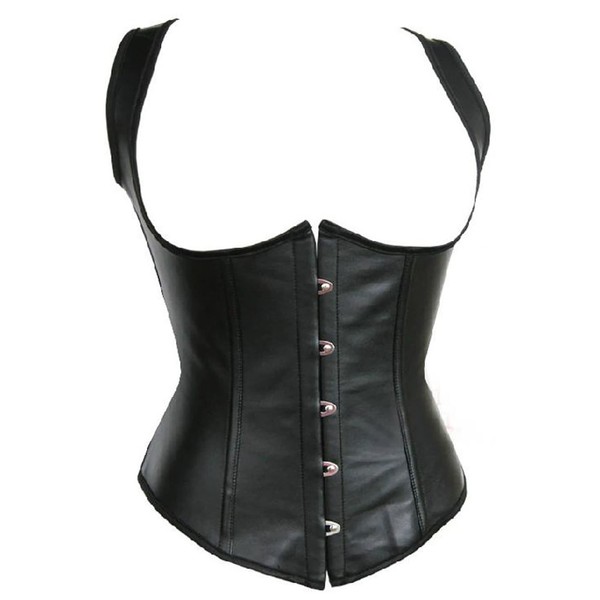 Alivila.Y Fashion Corset Womens Faux Leather Steampunk Corsets Victorian Bustier 2672A-Black-4XL