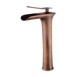 QFZFQOLSS Bathroom Sink Faucet Vanity Faucet Single Handle one Hole Bathroom Faucet Bathroom faucets for Sink 1 Hole Antique Brass Waterfall Faucet Black Faucet Bathroom,Antique A (Color : Antique B)