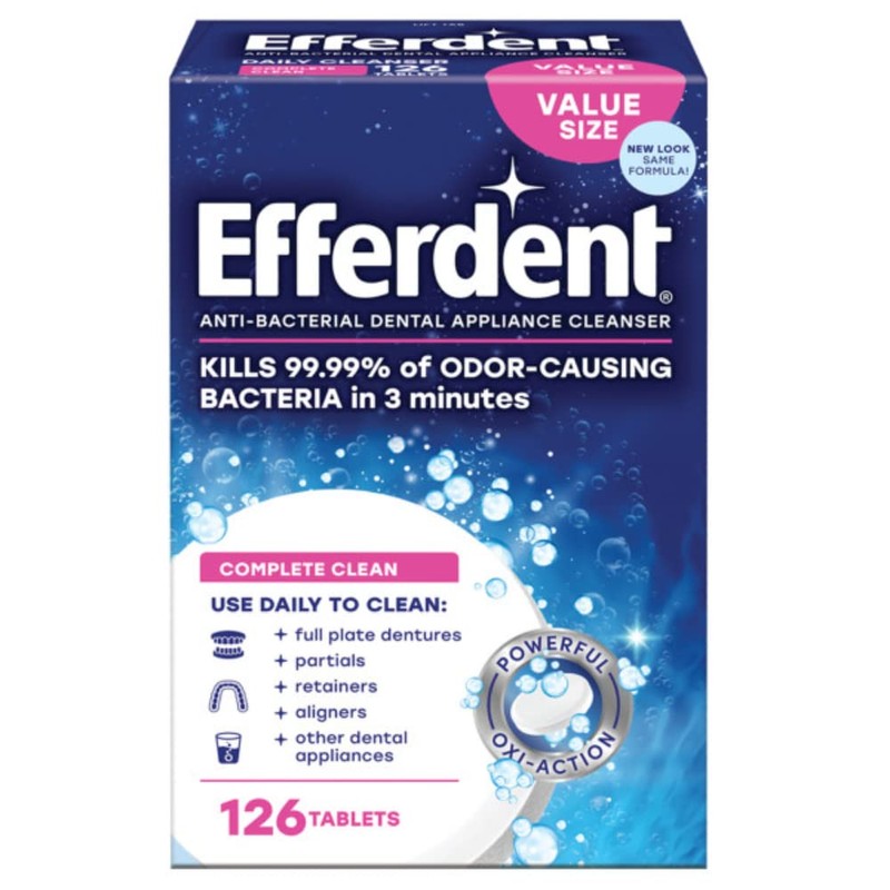 Efferdent Original Anti-Bacterial Denture Cleanser Tablets 126 ea (Pack of