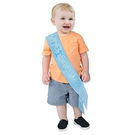 Blue "1st Birthday" Satin Sash - 1pc