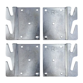 Mcredy Bed Rail Brackets, Heavy Duty Silver Bed Frame Hooks, 5-Hole, 4Pcs | Iron Coated with Zinc, Solid Stability for Quiet Sleep, Bed Replacement Parts with Screws, Design for Wood Bed