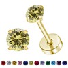 Natural Birthstone Stud Earrings for Women Teen Girls, Small 3mm