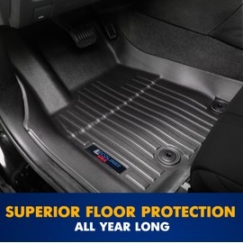 Automotive 3D Floor Mats Set for Jeep Grand Cherokee 2022-2024 (WL) | Heavy Duty All Weather Floor Protection Car Accessories | Black Liner Carpets Mat | Custom Fit Liners for 1st & 2nd Row