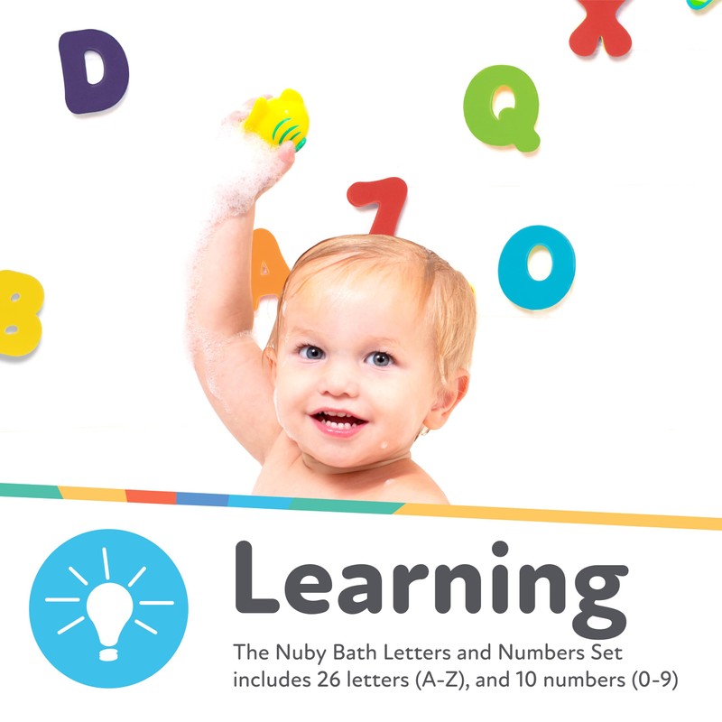 Nuby Foam Bath Letters and Numbers for Toddlers - Bath
