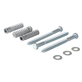Vestil CS-33-KIT-3 Steel Q195 Concrete Car Stop Hardware Kit 3 Pack Silver
