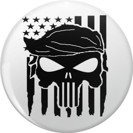 Punisher Trump Flag Black Print Lapel Bin Brooch Badge Pin 0.75"